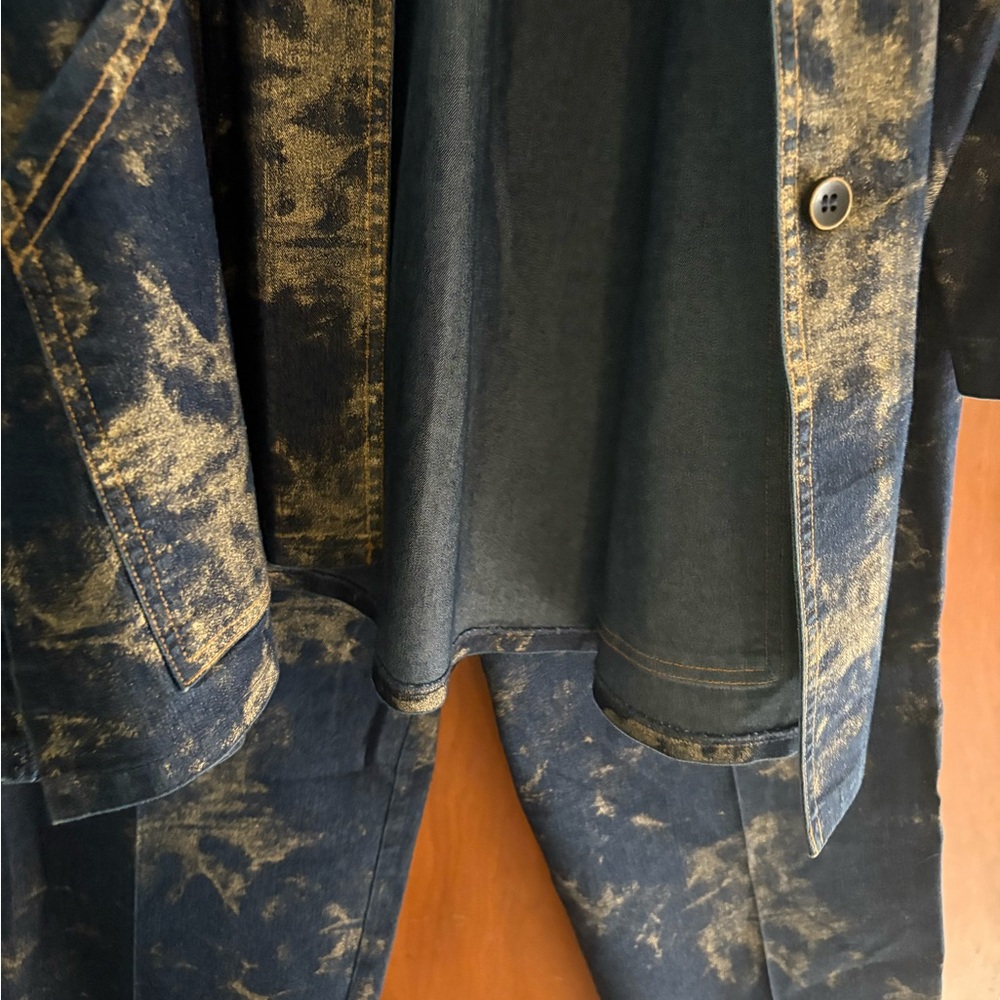 Vintage Linda lundstrom Jacket & pants Denim-Effect Button Front Jumpsuit Romper - Picture 9 of 14